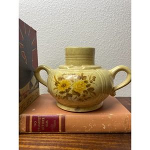 Farmhouse Hurricane Candle Lamps Yellow Speckled Hand Painted